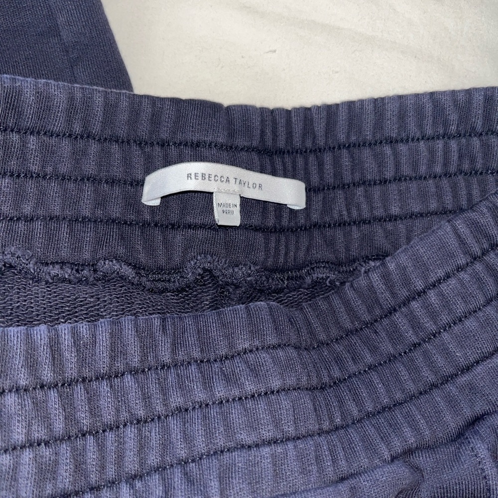 Rebecca Taylor Womens Terry Pants Sz S Wide Leg Lounge Travel Elastic Waist - Picture 5 of 8